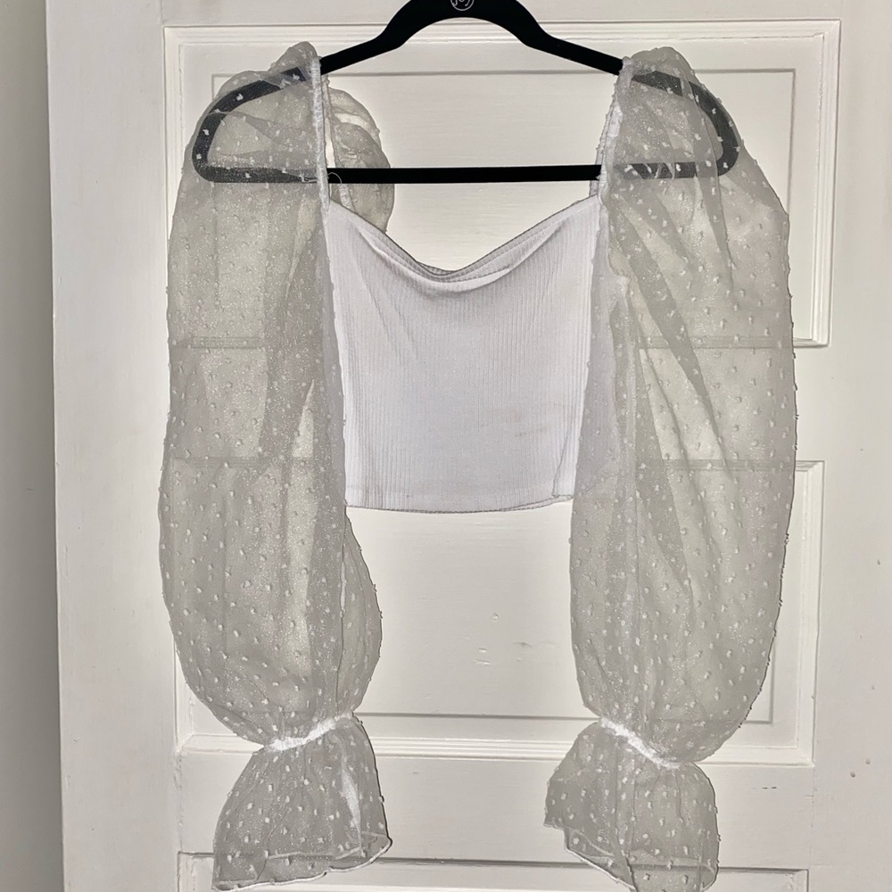 Dotted mesh organza top - Picture 2 of 2